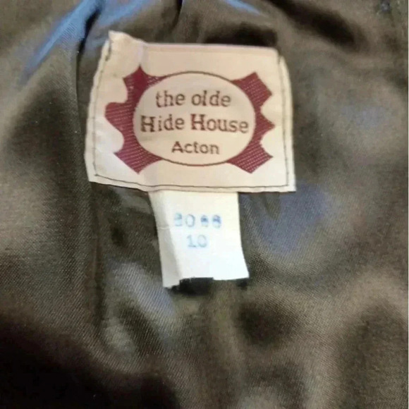 the olde Hide House Vintage 100% Leather  Eggplant Mini Skirt Size 10 - Picture 9 of 10